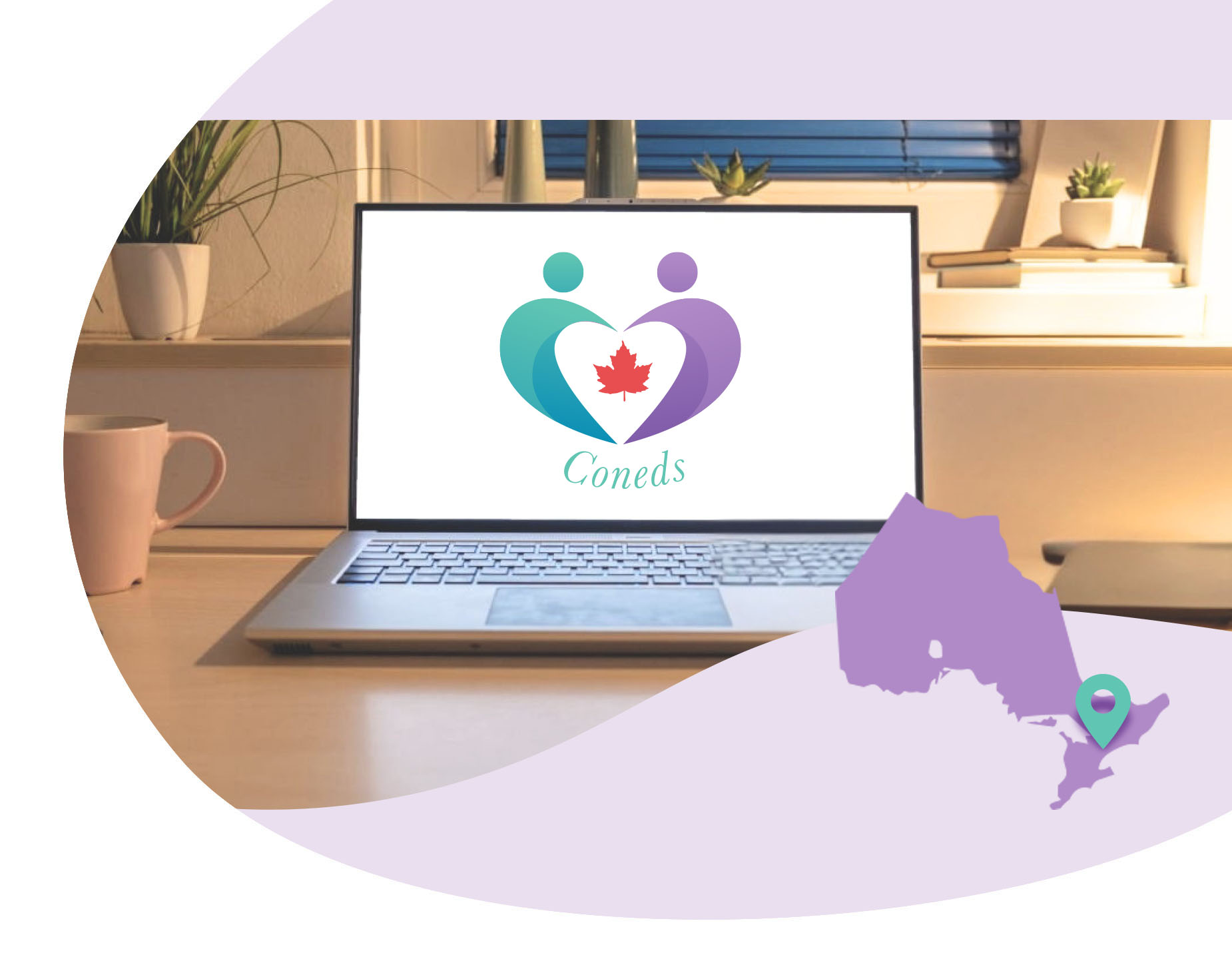 Person attending a CONEDS telehealth appointment from home on a laptop